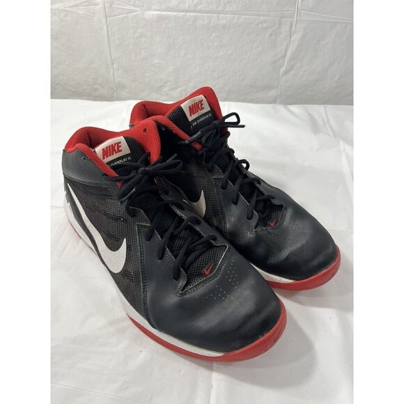 Nike Men The Air Overplay IX Basketball Shoe Black/Red Sz 13 Style 831572-004 - Picture 2 of 16